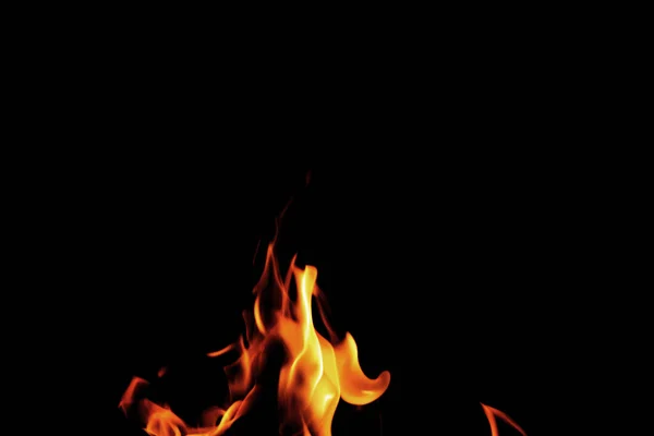 Close Burning Flames Black Background Graphic Design Wallpaper Red Yellow — Stock Photo, Image