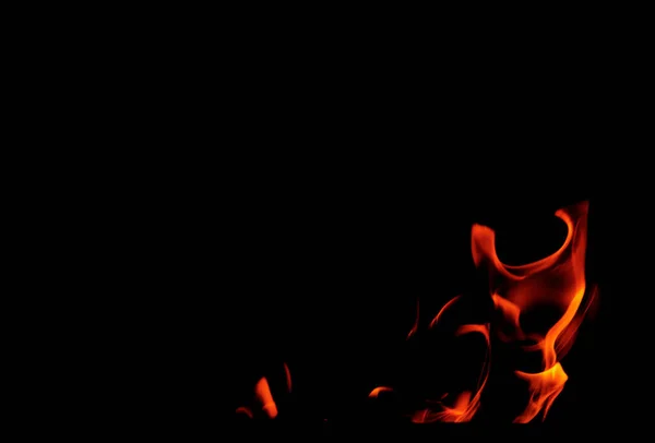 Close Burning Flames Black Background Graphic Design Wallpaper Red Yellow — Stock Photo, Image