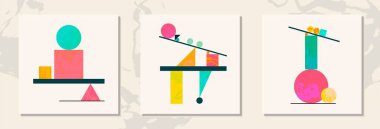 Geometrik şekilli soyut sanat arka planı vektör elementleri. Artistik akrilik poster tasarımı ile fırça desenli sanat dekorasyonu. Dinamik kompozisyon. Sanatta dinamik. İç posterler yazdırılıyor.