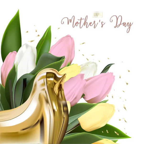 Mothers Day Greeting Card Template Print Ready Postcard Mockup International — Image vectorielle