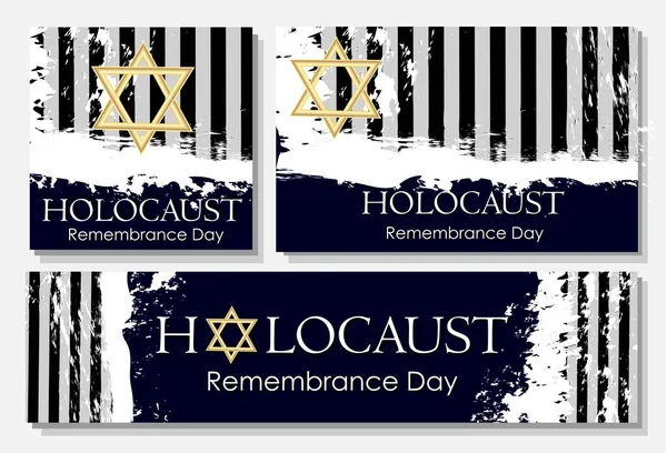 Holokaust Plakat Upamiętniający Ofiary Holokaustu Faszystowska Agresja Wobec Żydów — Wektor stockowy