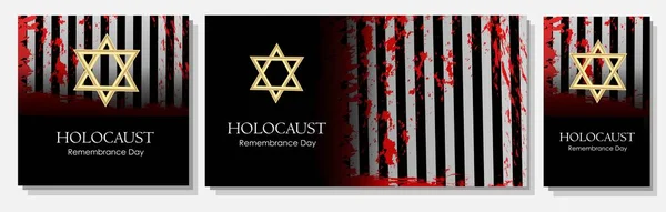 Holocausto Cartaz Para Dia Lembrança Dos Mortos Holocausto Agressão Fascista —  Vetores de Stock