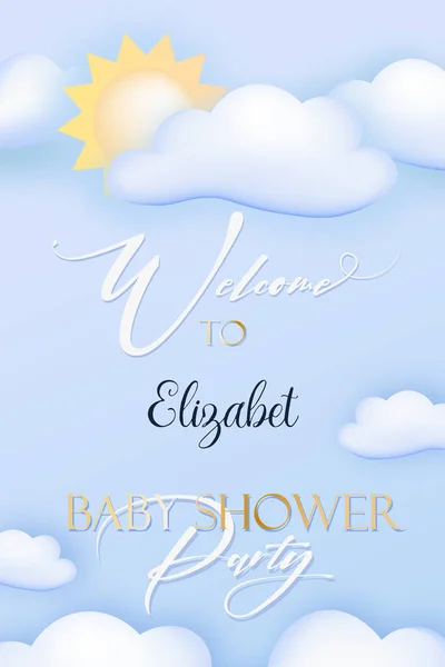 Baby Shower Banner Boy Welcome Baby Show Gender Choice Delicate — Archivo Imágenes Vectoriales