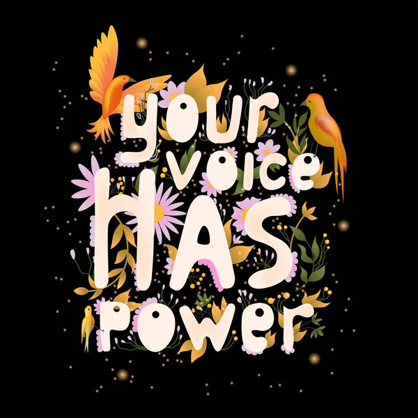Your Voice Has Power Motivational Print Election Voting Concept Manifestations — Stock Vector