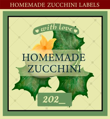 Ev yapımı kabak etiketi. kabak konservesi paketleme.