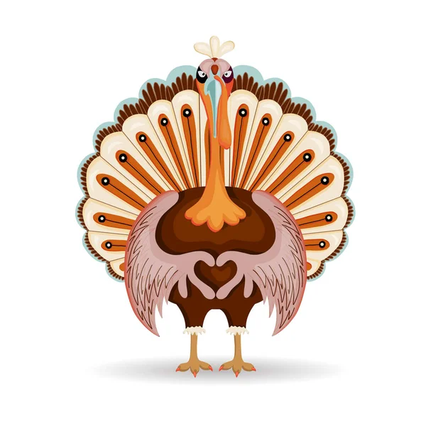 Affiche Pour Personnage Thanksgiving Day Dîner Famille Automne Turquie — Image vectorielle