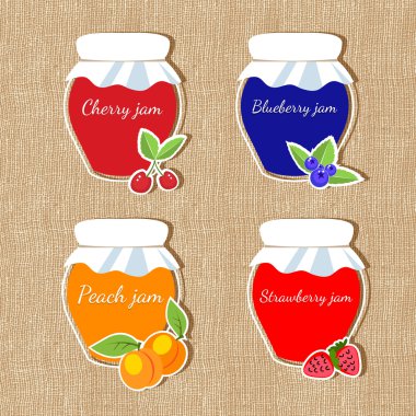 vektör reçel kavanoz set