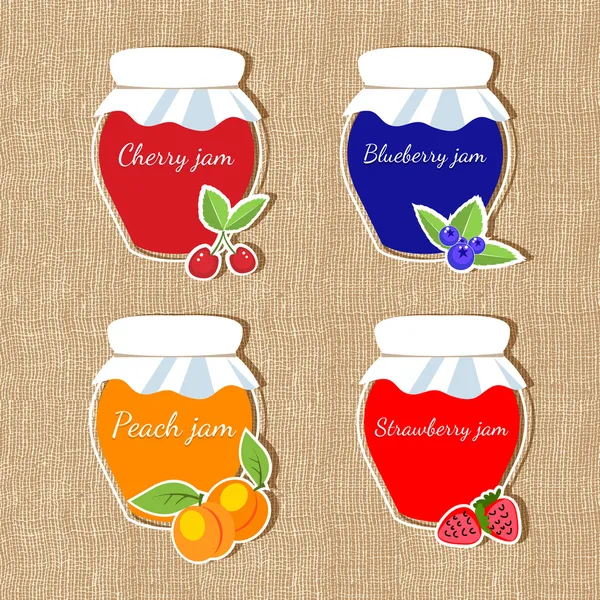 vektör reçel kavanoz set