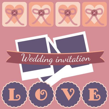 fotoğraf çerçevesi yürekleri. vektör çizim.