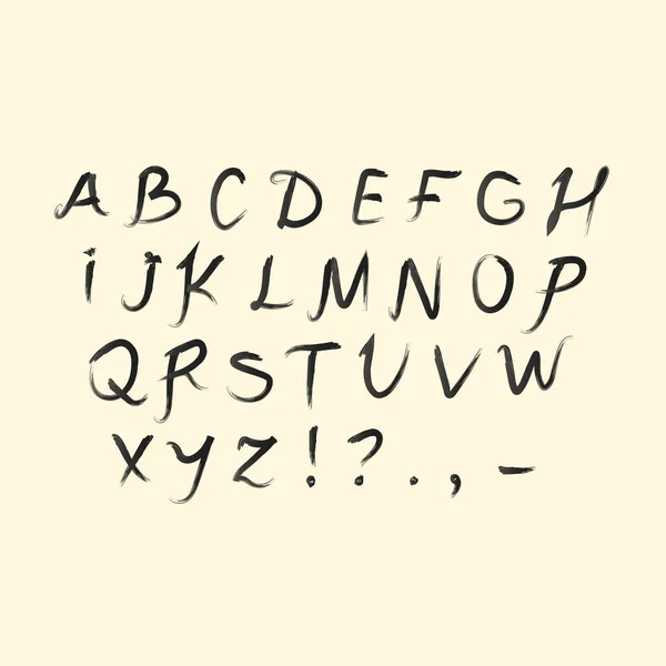 Alphabet Écrit Avec Stylo Pinceau — Image vectorielle
