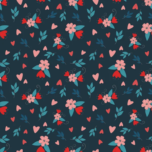 Motif Floral Sans Couture Avec Des Fleurs — Image vectorielle