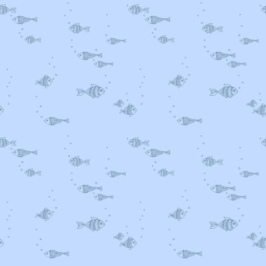 Balıklarla kusursuz vektör deseni