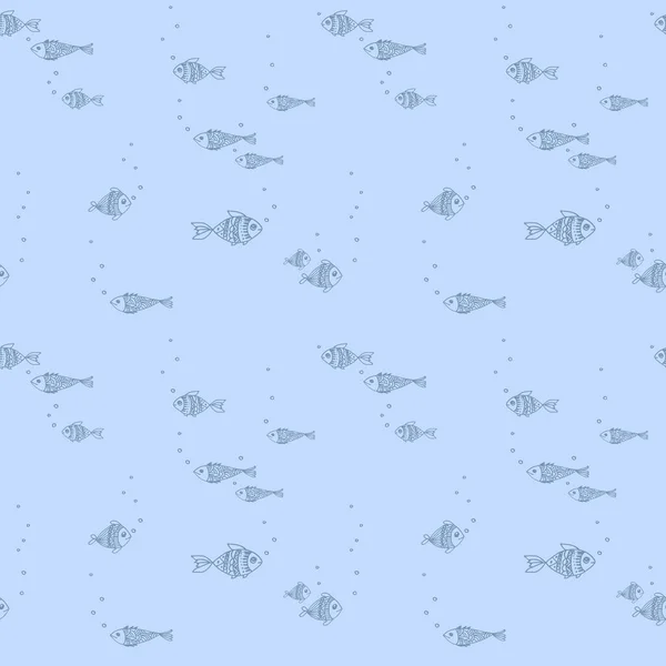 Modèle Vectoriel Sans Couture Avec Des Poissons — Image vectorielle