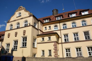 Nuremberg, Almanya 08.24.2021: Almanya 'nın Bavyera kentindeki tarihi binalar