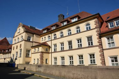 Nuremberg, Almanya 08.24.2021: Almanya 'nın Bavyera kentindeki tarihi binalar