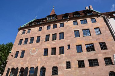 Nuremberg, Almanya 08.24.2021: Almanya 'nın Bavyera kentindeki tarihi binalar