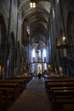 Nuremberg, Bavyera, Almanya, 08.24.2021 St Lawrence Kilisesi (LORENZKIRCHE) Gotik tarzda Nürnberg (Nrnberg))