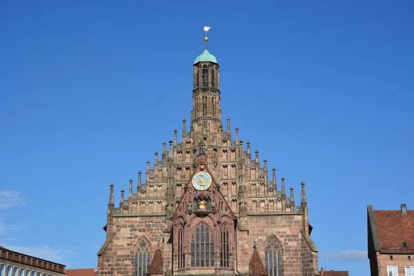 Нюрнберг Бавария Германия 2021 Церковь Девы Марии Готическом Стиле Нюрнберге — стоковое фото