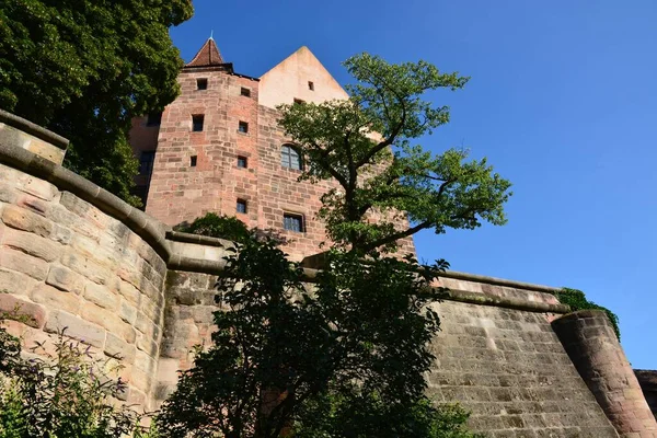 Norimberga Baviera Germania 2021 Veduta Sul Castello Imperiale Kaiserburg Ovest — Foto Stock