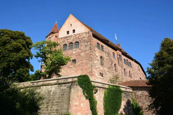 Nuremberga Baviera Alemanha 2021 Vista Castelo Imperial Kaiserburg Partir Oeste — Fotografia de Stock