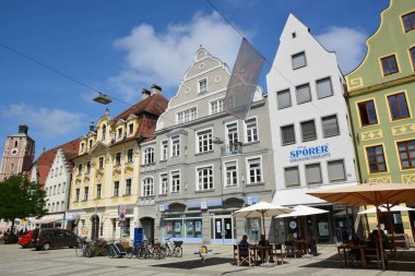 Ingolstadt, Bavyera, Almanya - 07.10.2021: Ingolstadt 'taki tarihi binalar