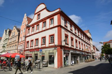 Ingolstadt, Bavyera, Almanya - 07.10.2021: Ingolstadt 'taki tarihi binalar