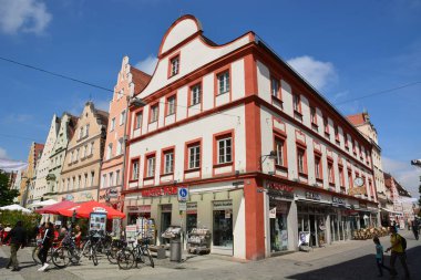 Ingolstadt, Bavyera, Almanya - 07.10.2021: Ingolstadt 'taki tarihi binalar