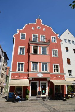 Ingolstadt, Bavyera, Almanya - 07.10.2021: Ingolstadt 'taki tarihi binalar