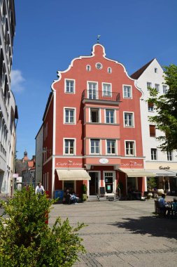 Ingolstadt, Bavyera, Almanya - 07.10.2021: Ingolstadt 'taki tarihi binalar