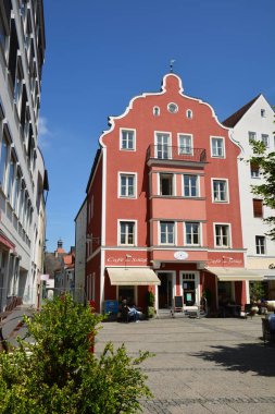 Ingolstadt, Bavyera, Almanya - 07.10.2021: Ingolstadt 'taki tarihi binalar