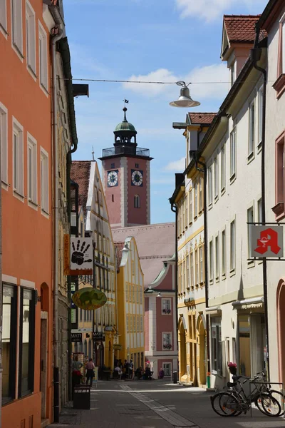 Eichsttt Alemanha 2021 Vista Rua Com Edifícios Históricos Cidade Eichsttt — Fotografia de Stock