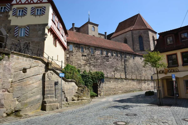 Кронах Германия 2021 Привлекательные Исторические Здания Городе Кронах Бавария Область — стоковое фото