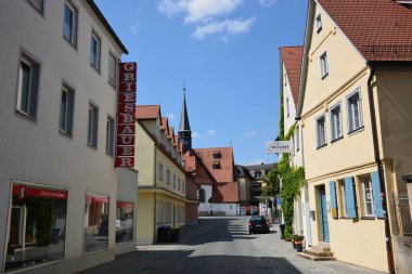 Forchheim, Bavyera, Yukarı Franconia bölgesi, Almanya 07.21.2021: Forchheim 'daki tarihi binalar