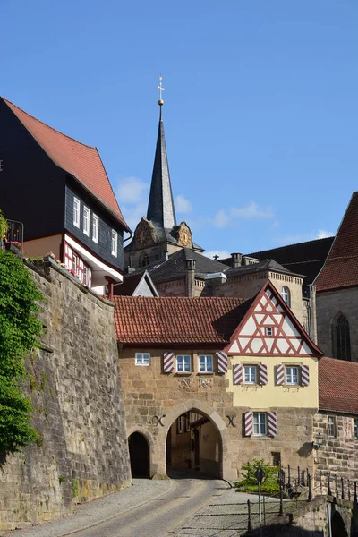 Kronach Alemanha 2021 Edifícios Históricos Atrativos Cidade Kronach Baviera Região — Fotografia de Stock