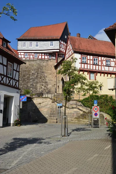 Кронах Германия 2021 Привлекательные Исторические Здания Городе Кронах Бавария Область — стоковое фото