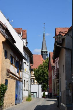 Forchheim, Bavyera, Yukarı Franconia bölgesi, Almanya 07.21.2021: Forchheim 'daki tarihi binalar