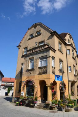 Forchheim, Bavyera, Yukarı Franconia bölgesi, Almanya 07.21.2021: Forchheim 'daki tarihi binalar