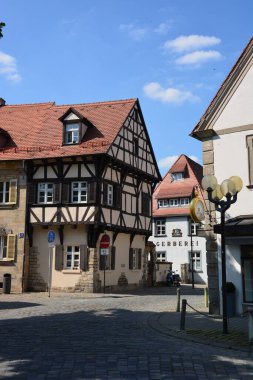 Forchheim, Bavyera, Yukarı Franconia bölgesi, Almanya 07.21.2021: Forchheim 'daki tarihi binalar