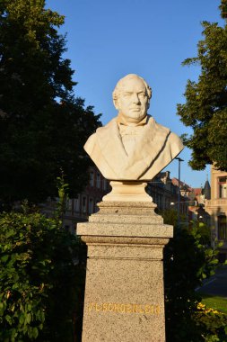 Bamberg, Almanya 07.21.2021: Johann Lukas Schnlein 'in Baskını (1793-1864), Bamberg doğumlu Alman doğa bilimci ve tıp profesörü.