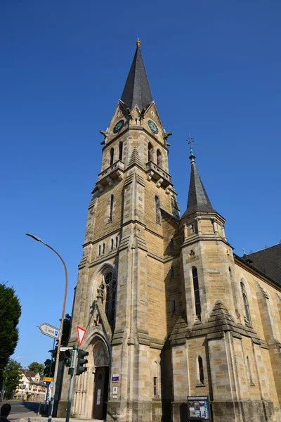 Forchheim Bavaria Region Upper Franconia Germany 2021 Evangelic Johns Church — 스톡 사진