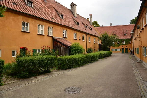 Augsburg Bayern Region Schwaben Deutschland 2021 Blick Die Historische Fuggerei — Stockfoto