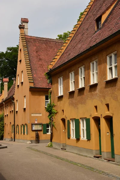 Augsburg Bawaria Region Swabia Niemcy 2021 Widok Historycznej Dzielnicy Fuggerei — Zdjęcie stockowe