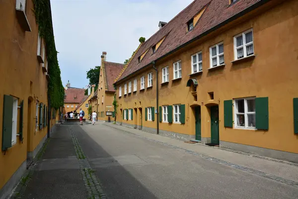 Augsburg Bawaria Region Swabia Niemcy 2021 Widok Historycznej Dzielnicy Fuggerei — Zdjęcie stockowe