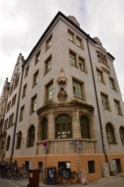 Regensburg, Bavyera, Almanya 2021.07.31: Almanya 'nın Bavyera kentindeki tarihi binalar