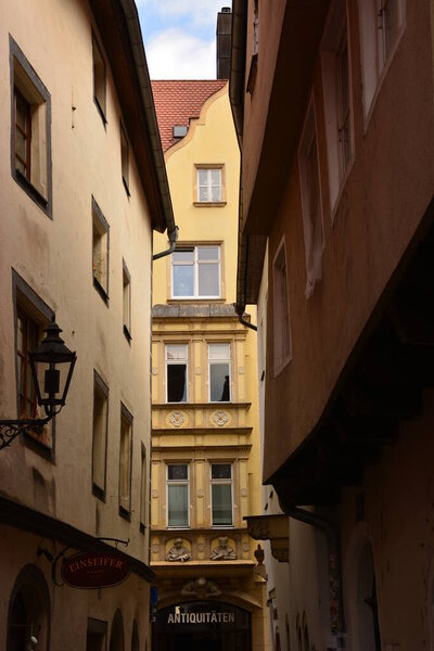 Regensburg, Bavaria, Germany 2021.07.31: Attractive historical buildings in the city of Regensburg, Bavaria, Germany
