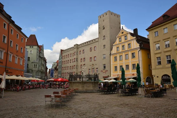 Regensburg Baviera Alemanha 2021 Edifícios Históricos Atrativos Cidade Regensburg Baviera — Fotografia de Stock