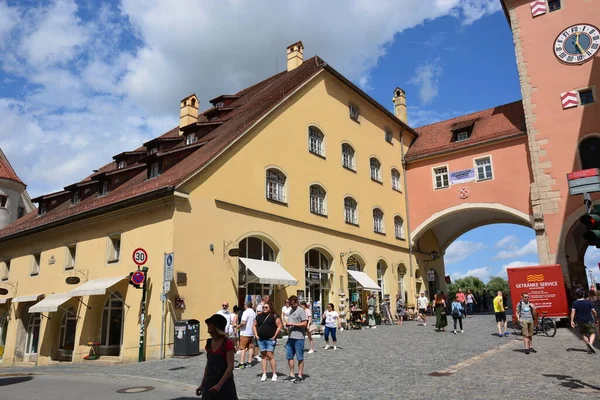 Regensburg Baviera Alemanha 2021 Edifícios Históricos Atrativos Cidade Regensburg Baviera — Fotografia de Stock