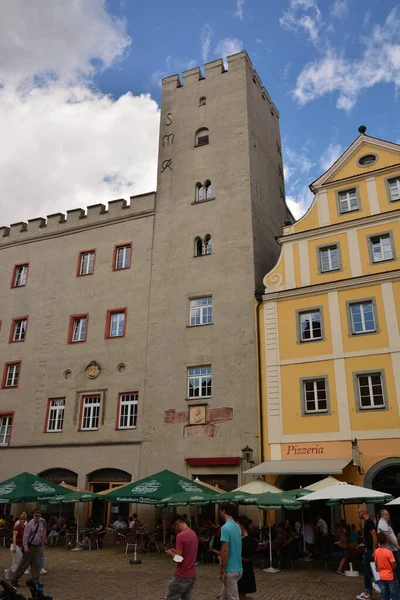 Regensburg Bajorország Németország 2021 Vonzó Történelmi Épületek Regensburg Városában Bajorországban — Stock Fotó