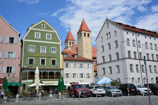 Regensburg Bavaria Germany 2021 Attractive Historical Buildings City Regensburg Bavaria — Stock Photo, Image