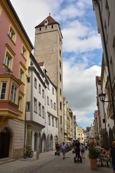 Regensburg Baviera Alemanha 2021 Edifícios Históricos Atrativos Cidade Regensburg Baviera — Fotografia de Stock